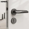 Haobao door lock, indoor silent bedroom room magnetic minimalist lock, bathroom home simple solid wood door handle Specification image